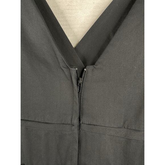 Retrospec'd Dress Sz 10 Black Deep V Stretch Fit & Flare Retro Pinup Vintage - Picture 6 of 9